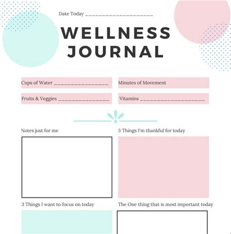Printable Wellness Journal